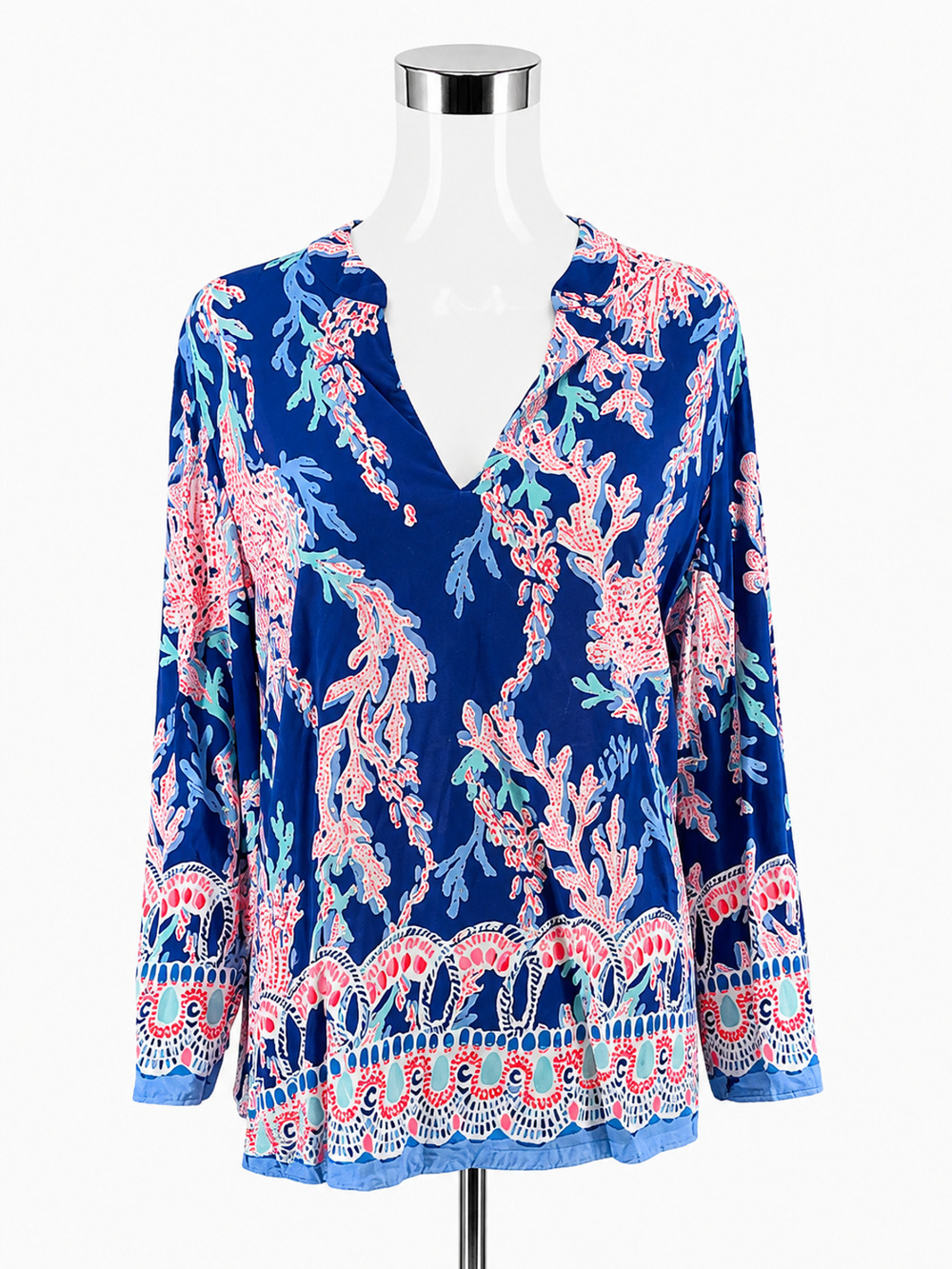 Lilly Pulitzer Tatum Tunic Top Peel and Eat Coral Print Size Large